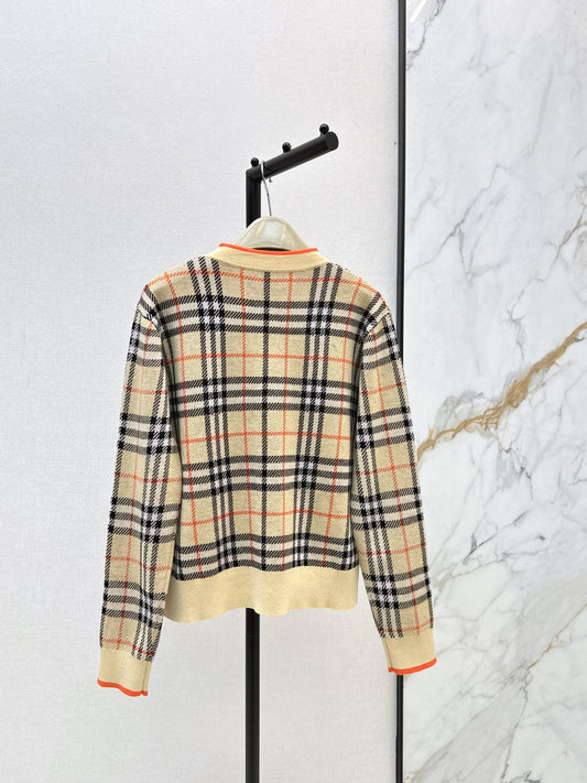 Burb 26ss check knit cardigan