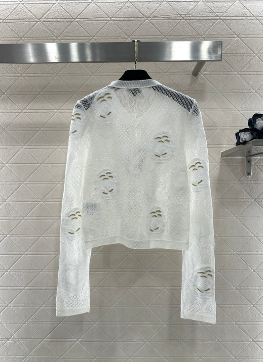 Chan 26ss 3d floral embroidery cardigan
