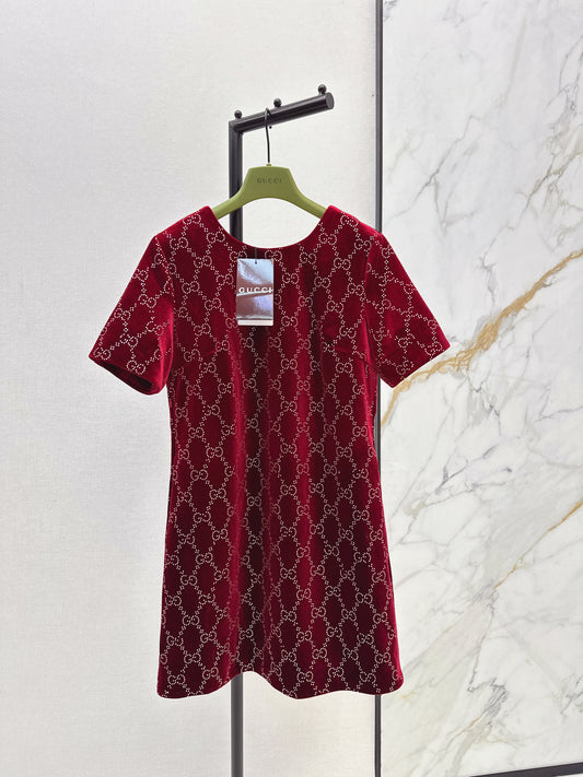Gucc 26ss rhinestone dress