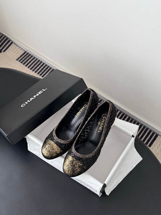 Chan 26ss pearl mary jane chunky heel