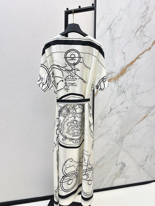 Herm 26ss print silk dress