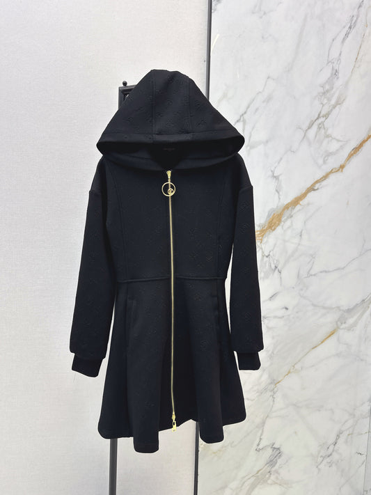 Louis 26ss hooded zip-up sweatshirt dress
