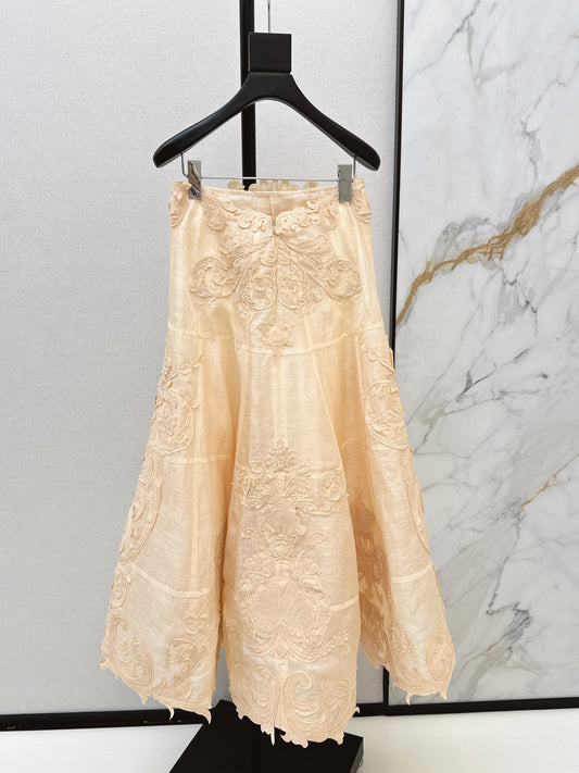 Zimm 26ss lace embroidery skirt
