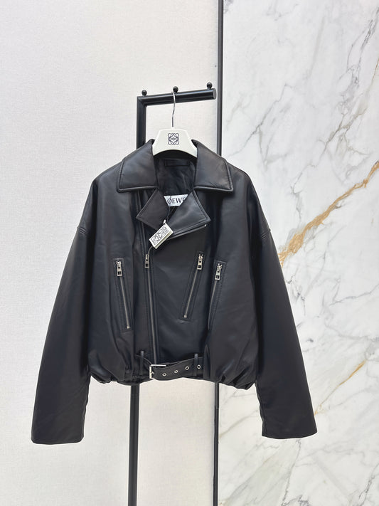 Loe 26ss leather down jacket