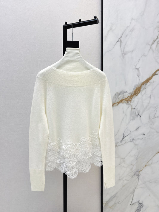 ES 26ss embroidery lace sweater