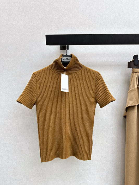 Max 26ss high-neck short sleeve knitwear