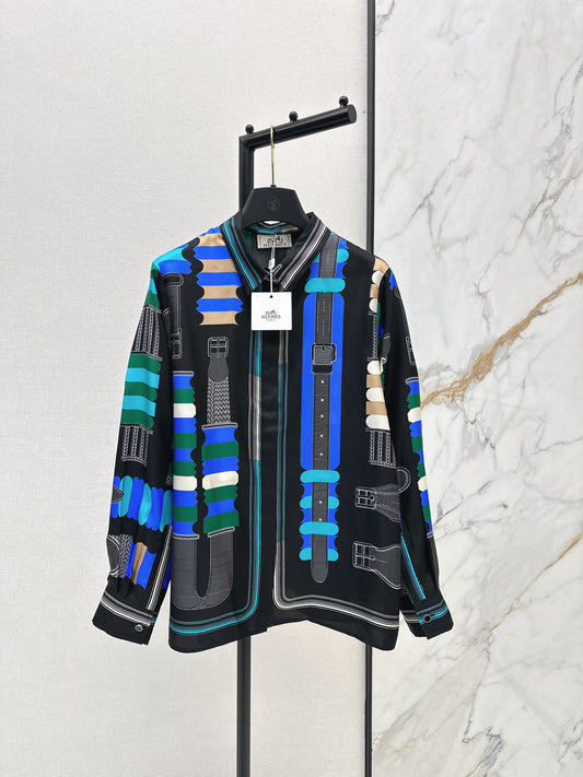 Herm 26ss print silk shirts