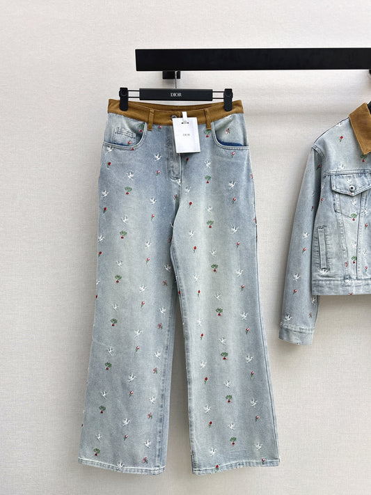 CD 26ss embroidery straight jeans