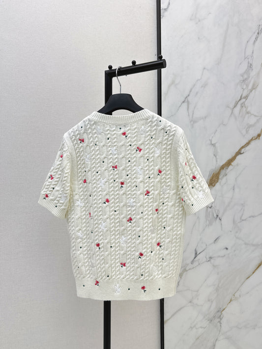 CD 26ss embroidery short sleeve sweater