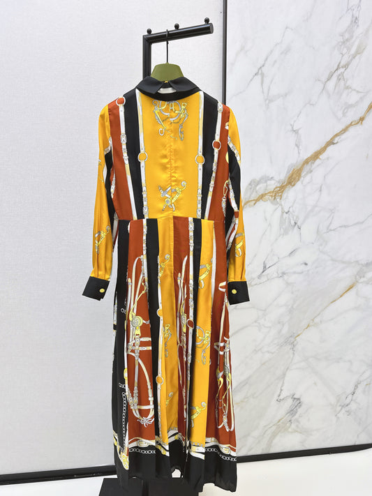 Gucc 26ss 3d print silk dress