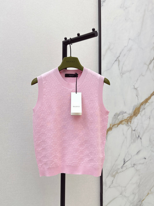 Gucc 26ss jacquard knitted vest