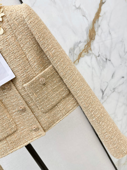 Chan 26ss 3d floral woven jacket