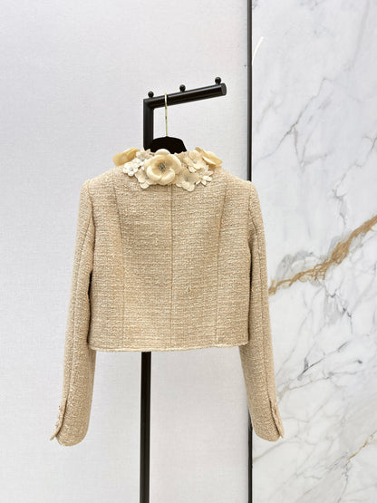 Chan 26ss 3d floral woven jacket