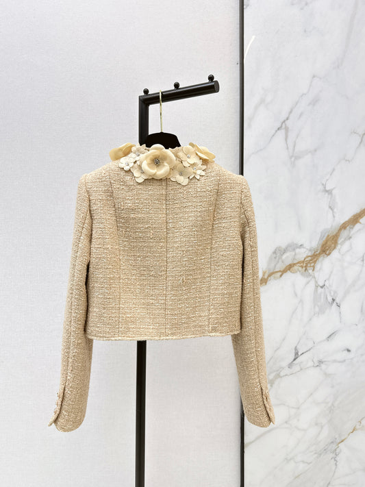 Chan 26ss 3d floral woven jacket