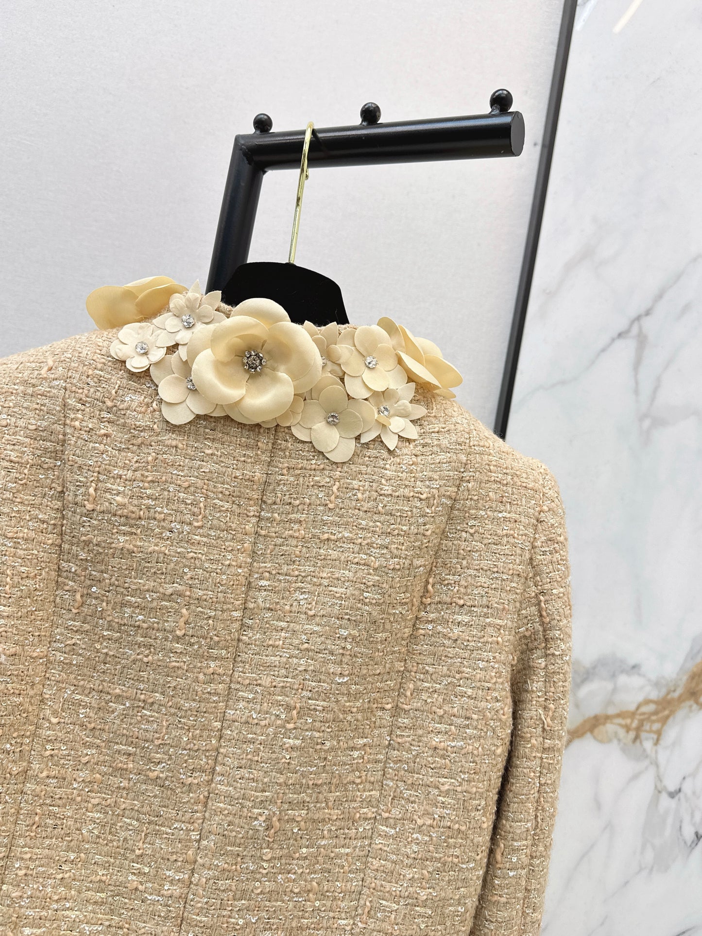 Chan 26ss 3d floral woven jacket