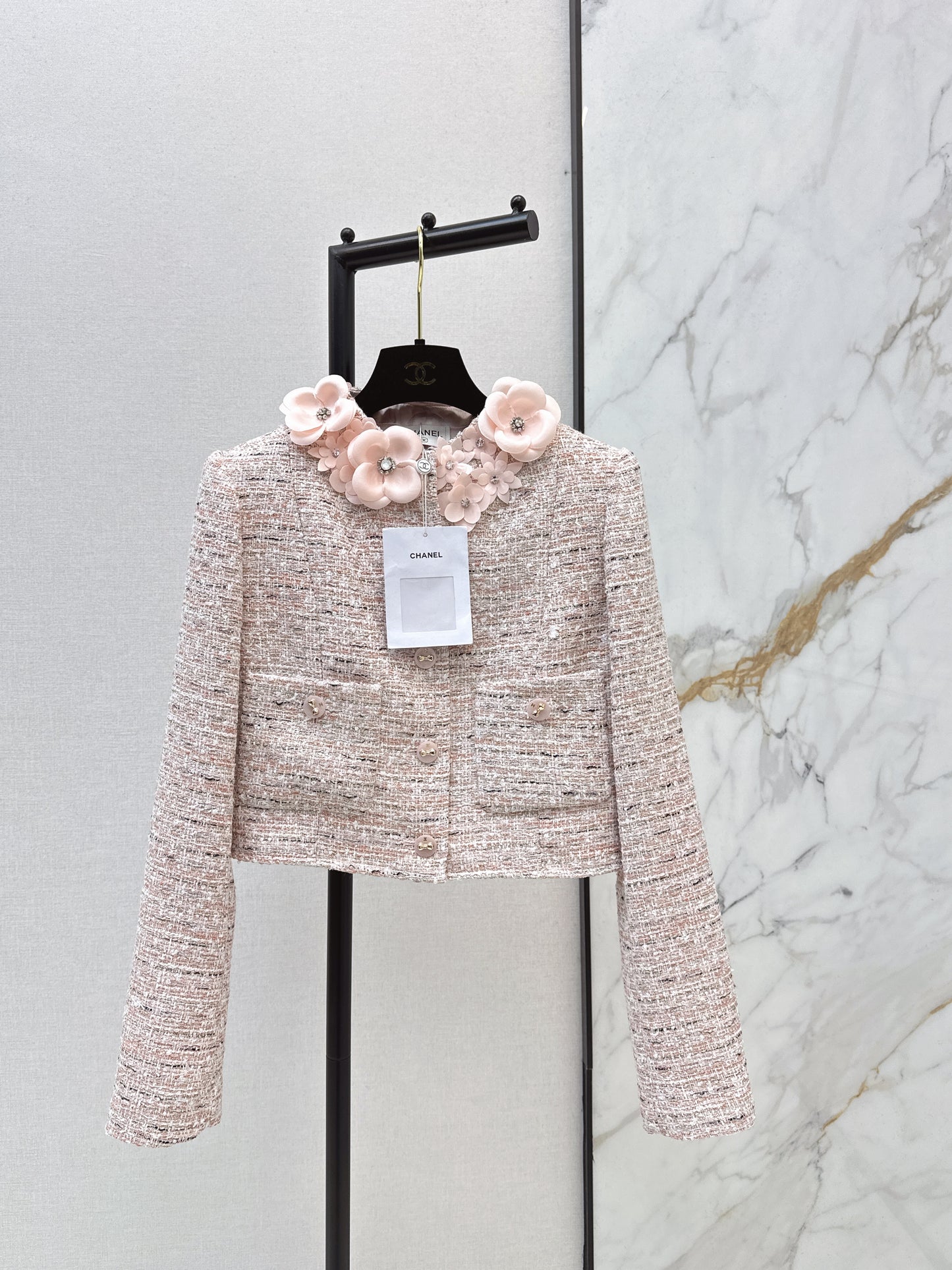 Chan 26ss 3d floral woven jacket