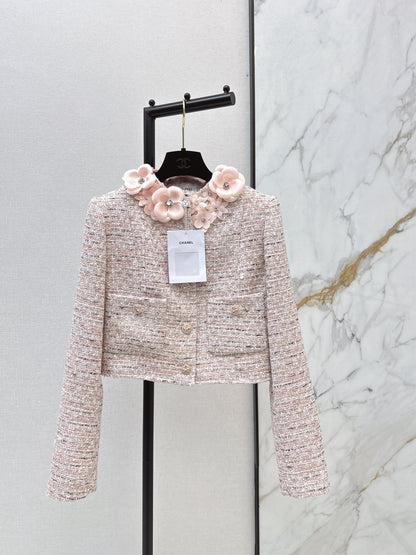 Chan 26ss 3d floral woven jacket