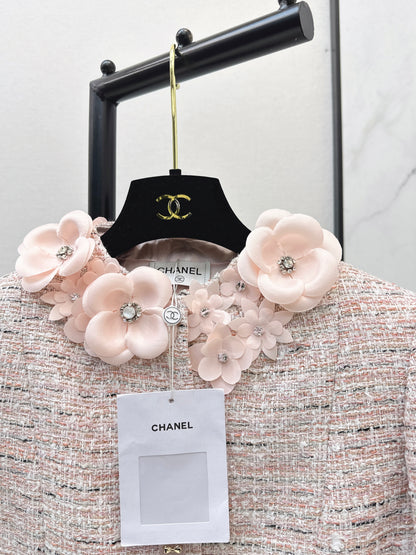 Chan 26ss 3d floral woven jacket