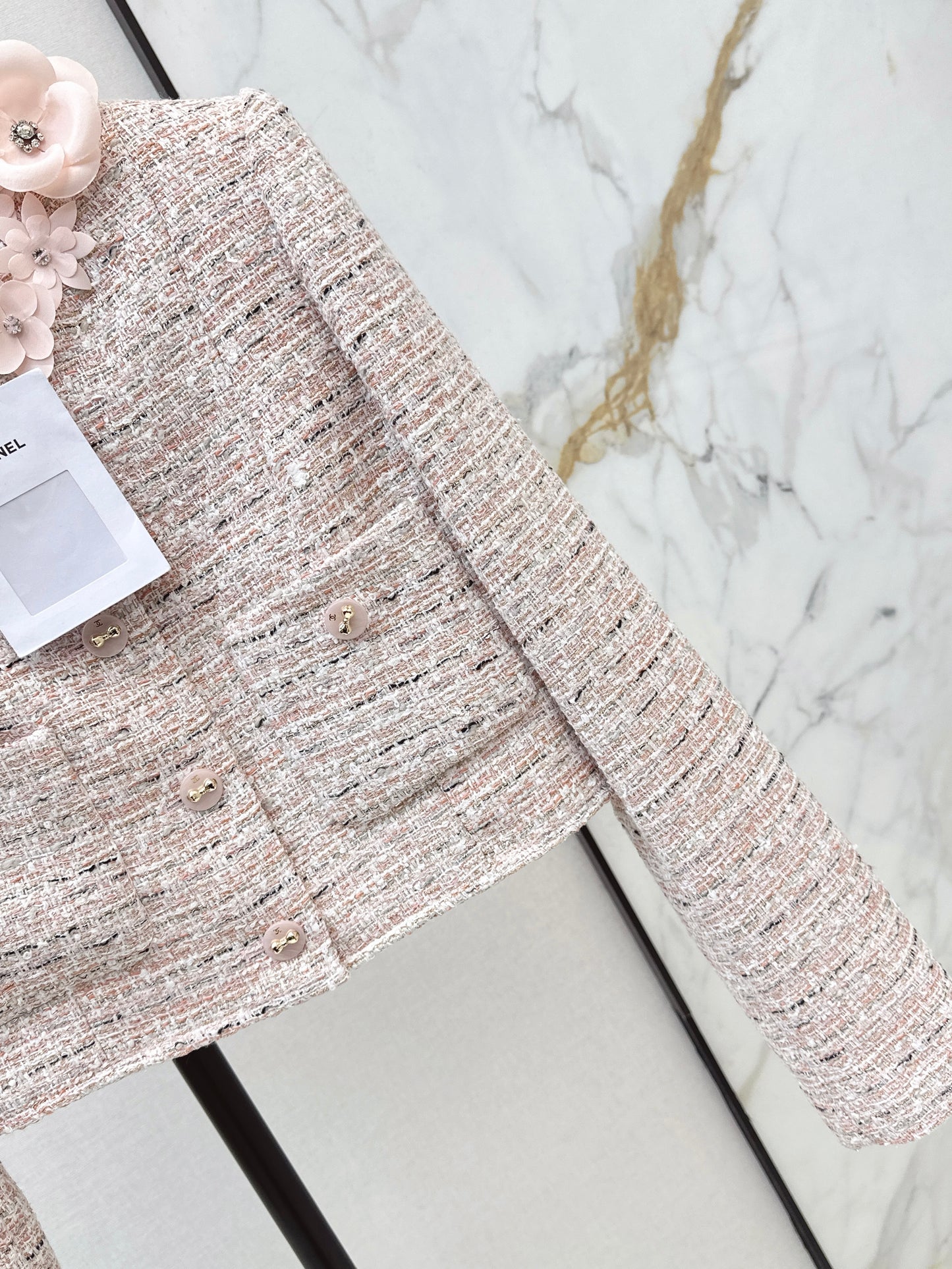 Chan 26ss 3d floral woven jacket