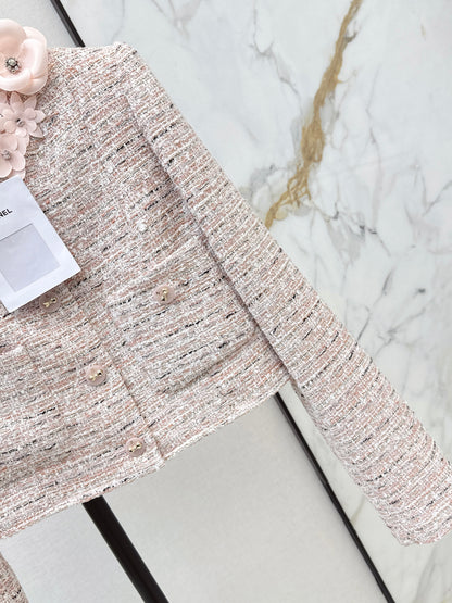 Chan 26ss 3d floral woven jacket