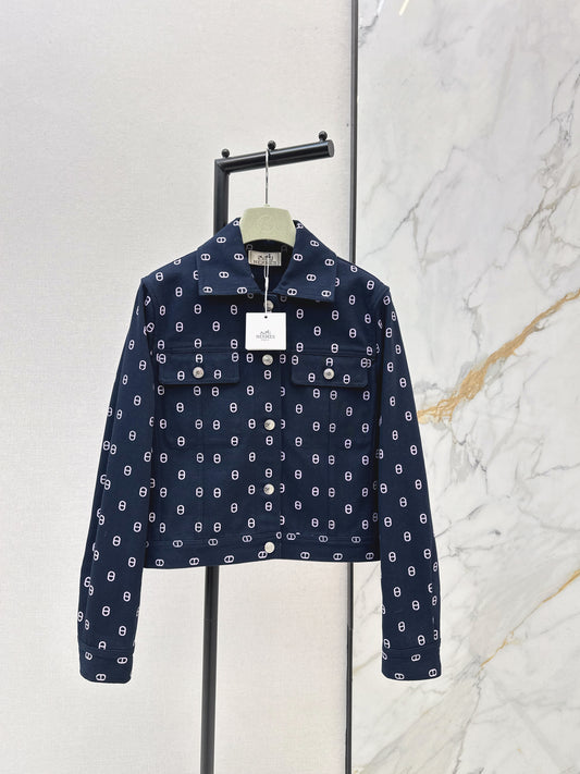 Herm 26ss print denim jacket