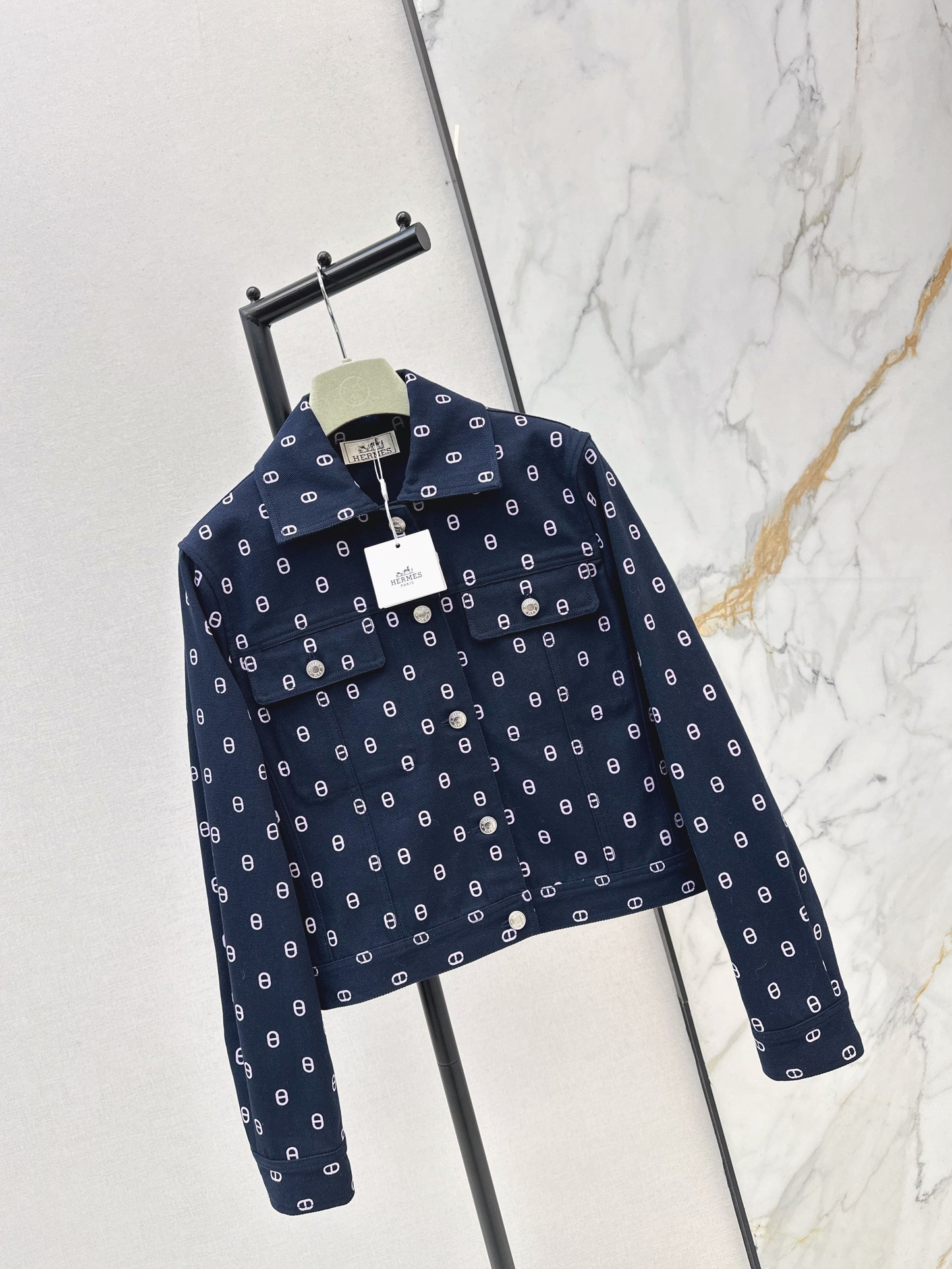 Herm 26ss print denim jacket