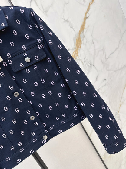Herm 26ss print denim jacket