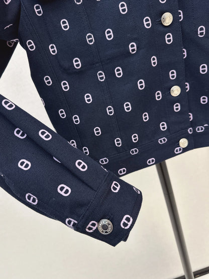 Herm 26ss print denim jacket