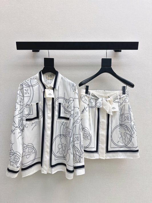 Herm 26ss print silk shirts