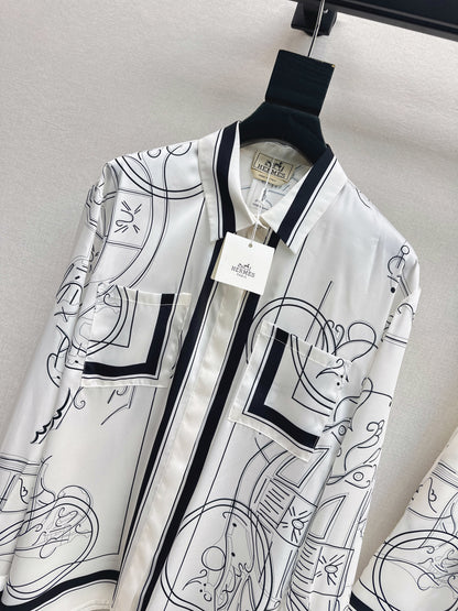 Herm 26ss print silk shirts