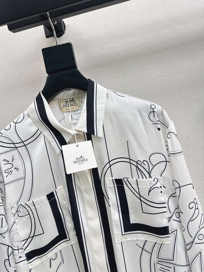 Herm 26ss print silk shirts