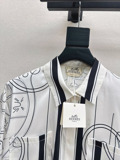 Herm 26ss print silk shirts