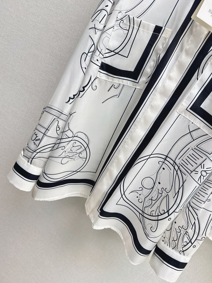 Herm 26ss print silk shirts