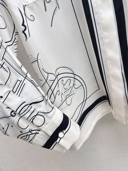 Herm 26ss print silk shirts
