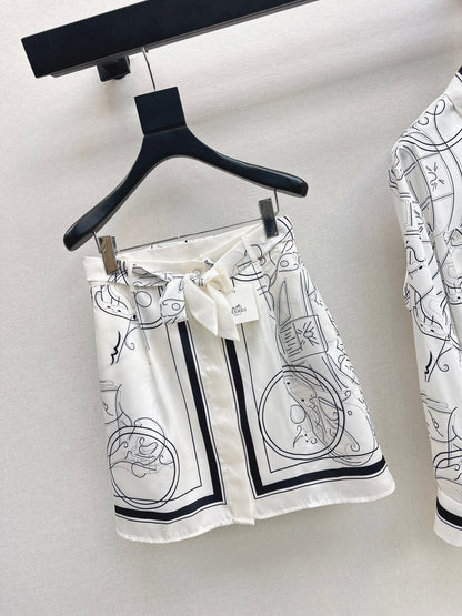 Herm 26ss print silk skirts