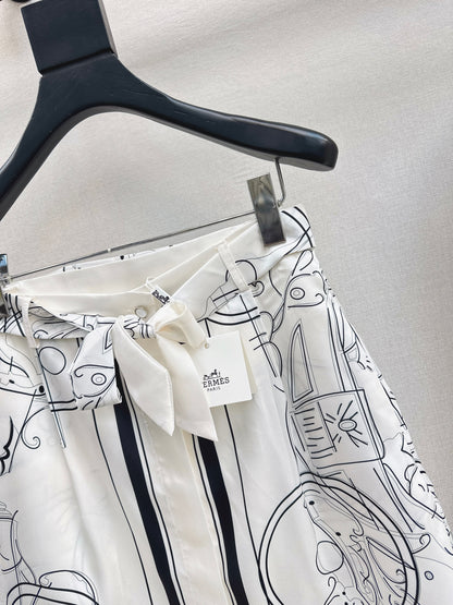 Herm 26ss print silk skirts