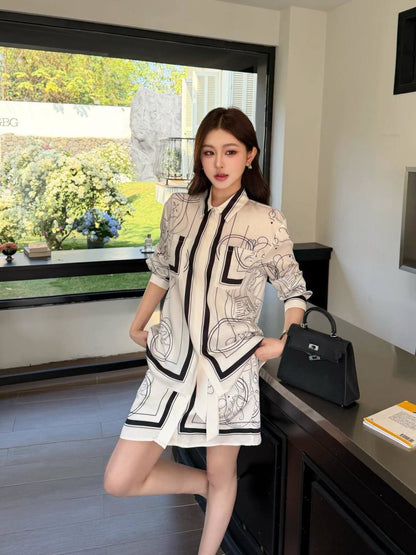 Herm 26ss print silk shirts