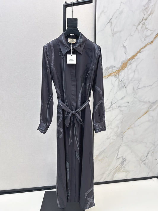 Herm 26ss print silk dress