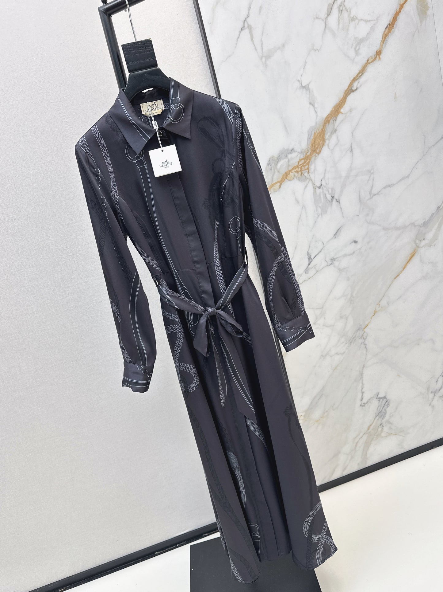 Herm 26ss print silk dress