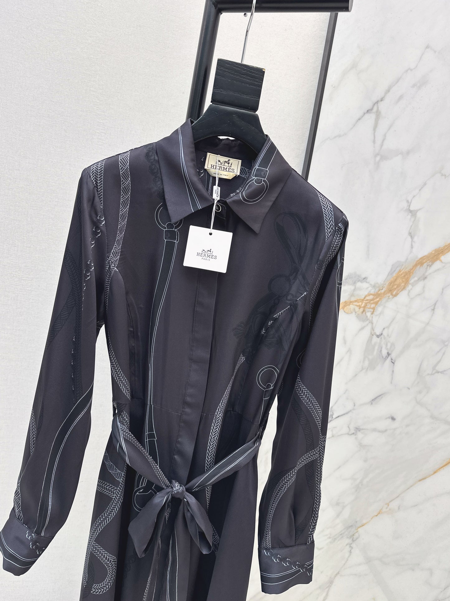 Herm 26ss print silk dress