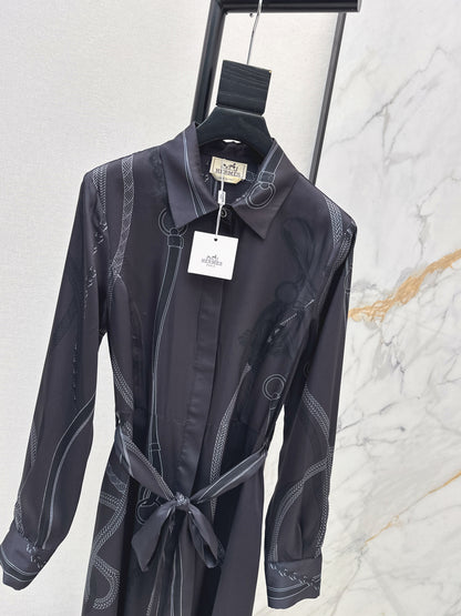 Herm 26ss print silk dress