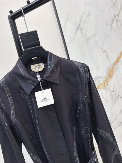 Herm 26ss print silk dress