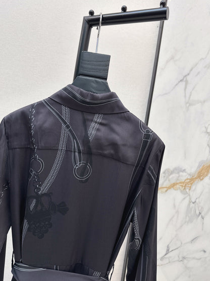 Herm 26ss print silk dress