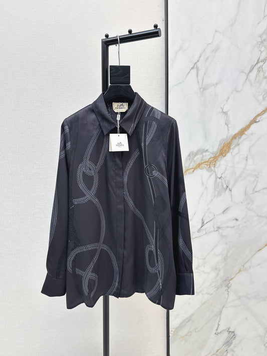 Herm 26ss print silk shirts