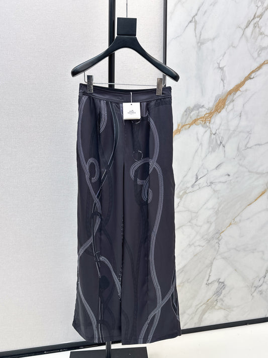 Herm 26ss print silk straight pants