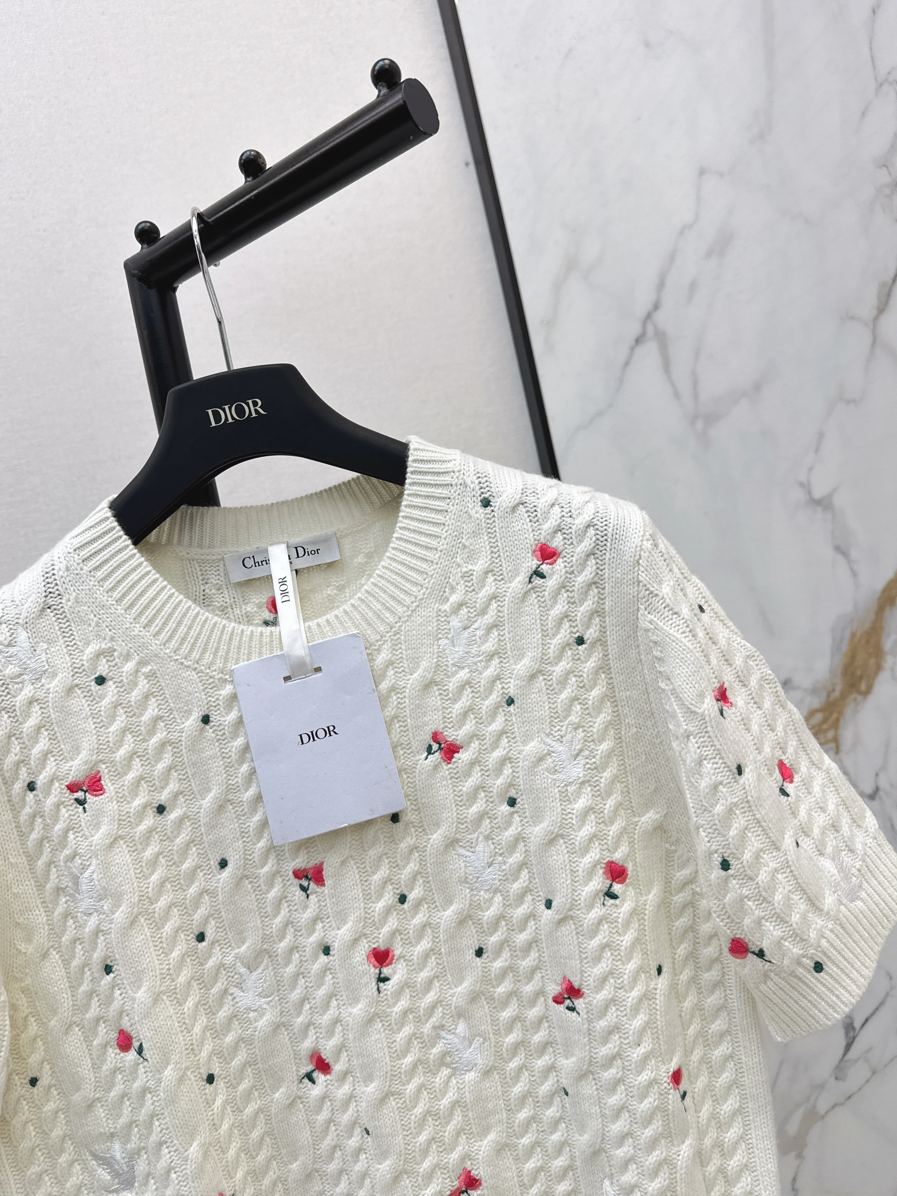 CD 26ss embroidery short sleeve knitwear