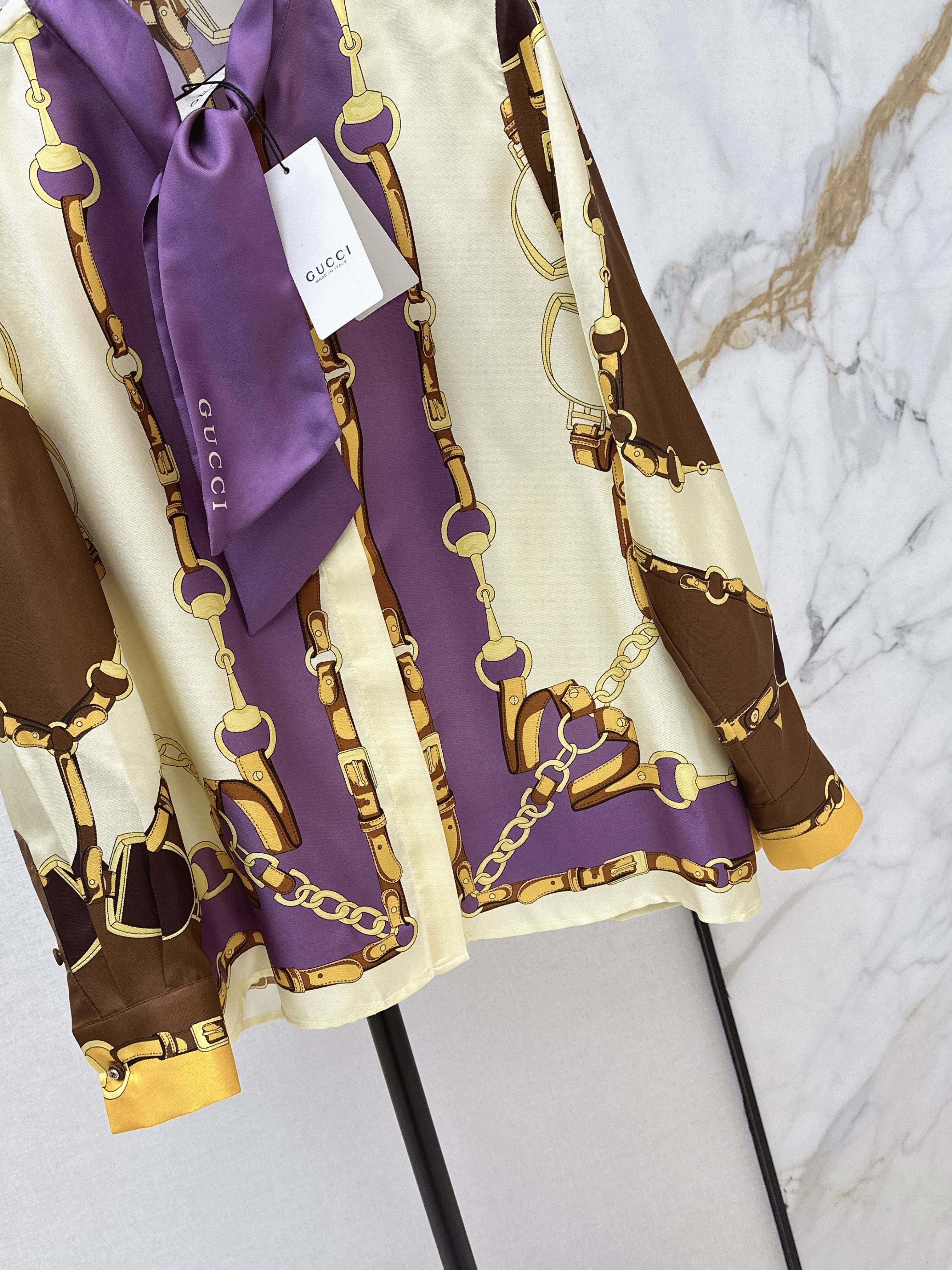 Guc 26ss print silk shirt