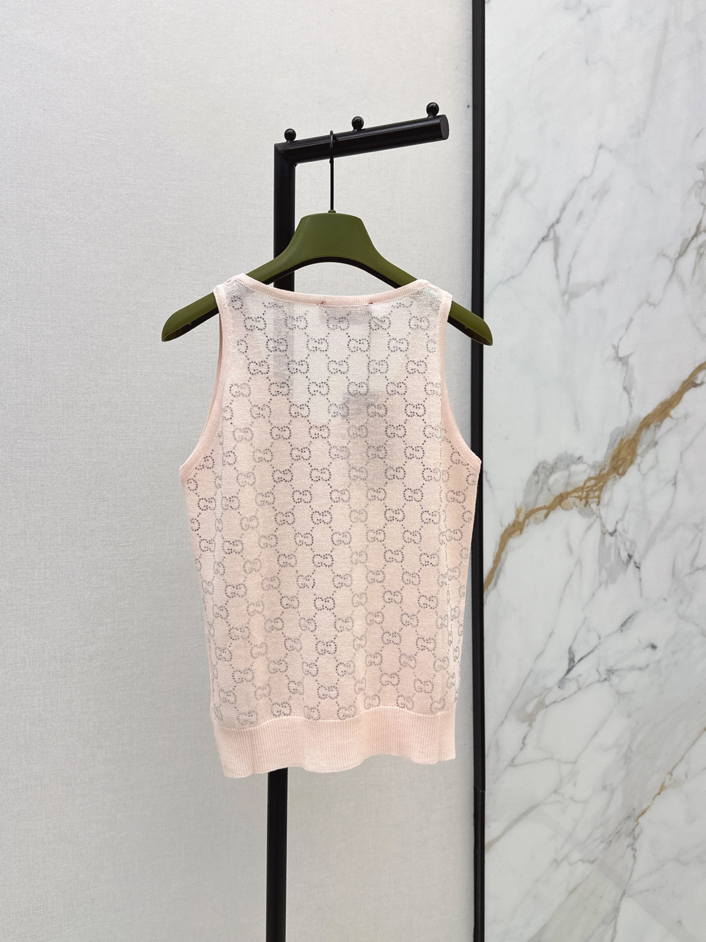 Guc 26ss rhinestone knit vest