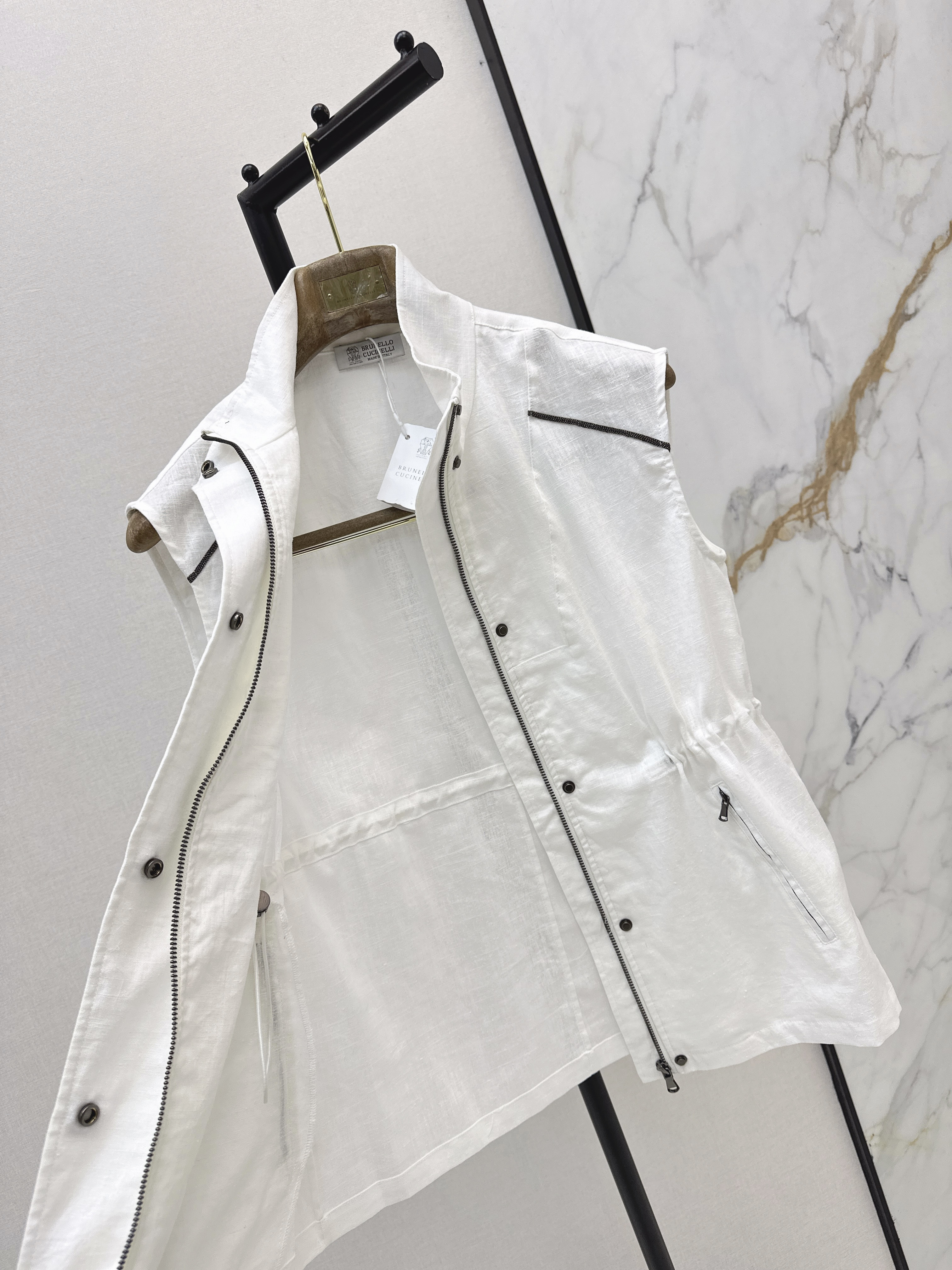 Brun 26ss drawstring waistcoat