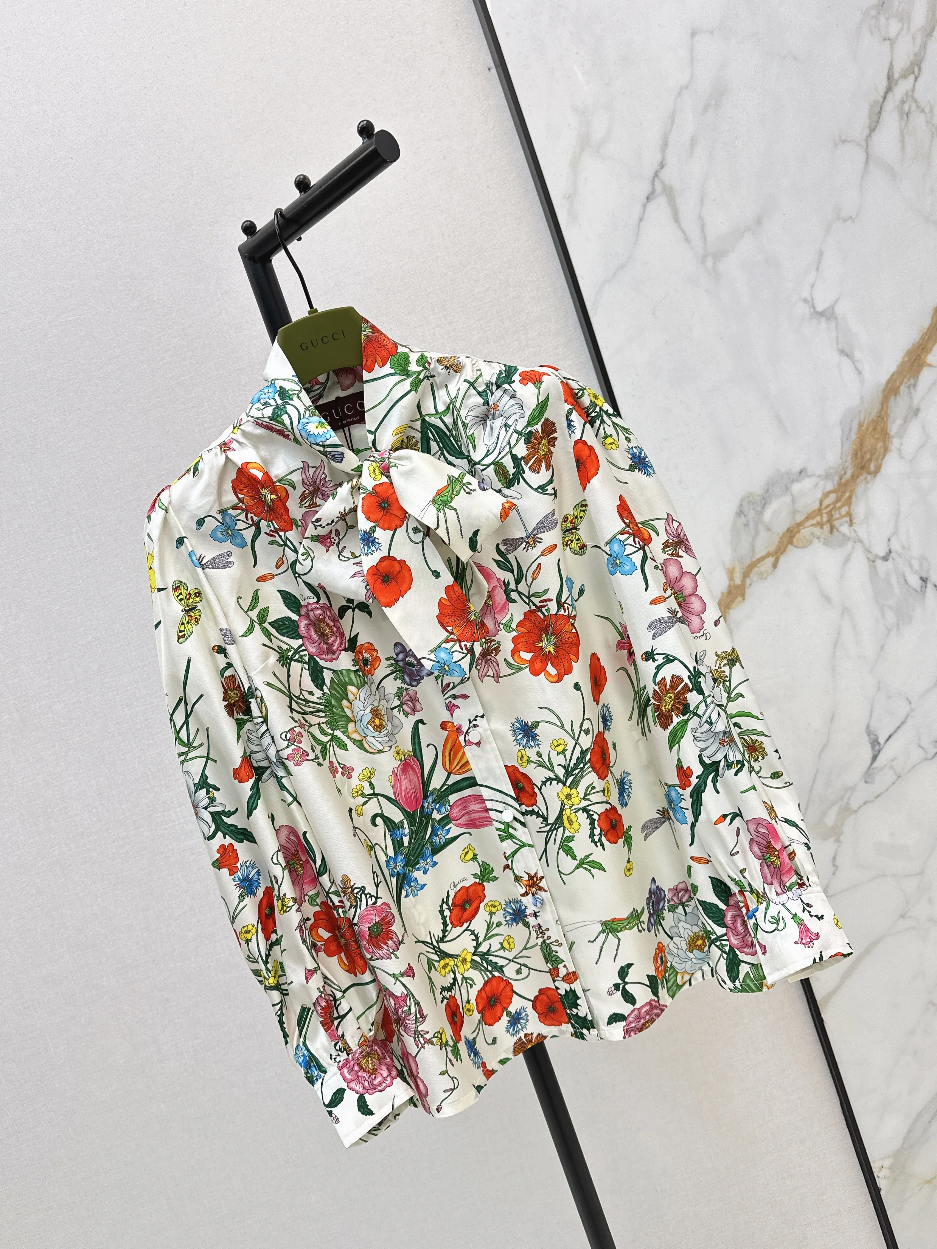 Gucc 26ss flower silk shirts